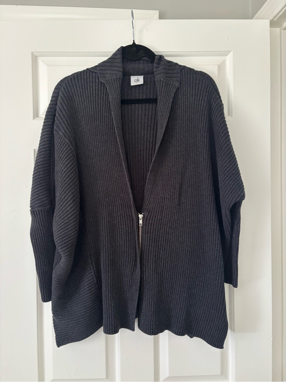 Cabi Cosmo Cardigan - Size Small - 100% Cotton Ribbed Oversized Sweater
